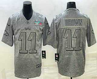 Men's Philadelphia Eagles #11 AJ Brown Grey Super Bowl LVII Patch Stitched Jersey,We sell and wholesale Men's Philadelphia Eagles #11 AJ Brown Grey Super Bowl LVII Patch Stitched Jersey on line form chian!